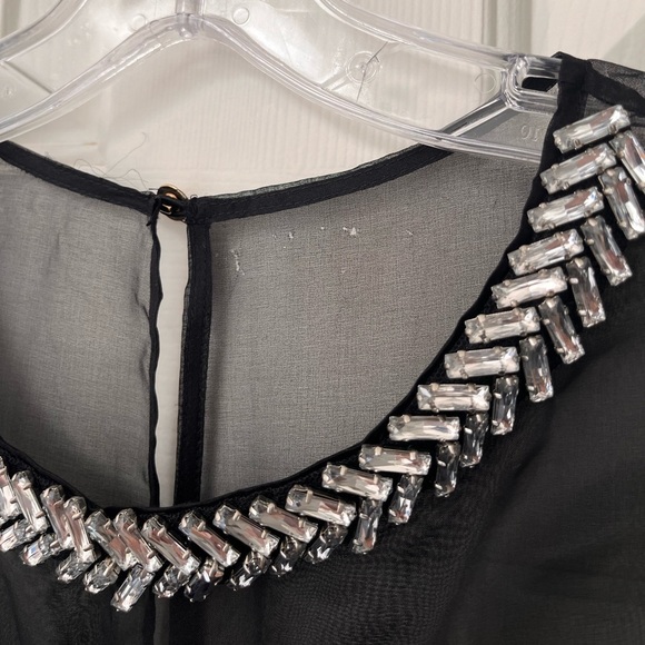 NWT GUESS Little Black Dress with Jeweled Collar 4 - Picture 14 of 16